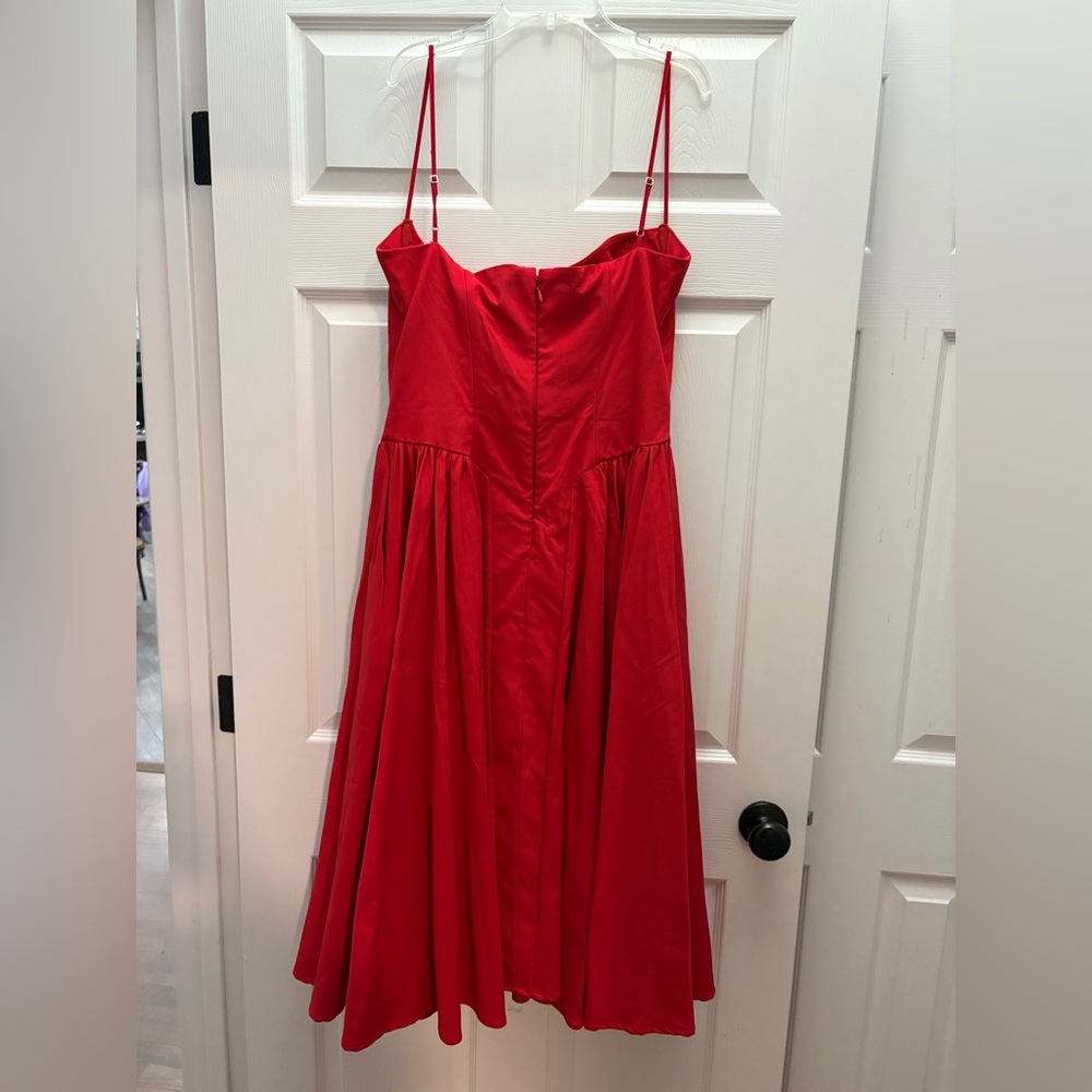 ❌SOLD❌House of CB Samaria Fit & Flare Midi Cocktail Dress Haute Red - Picture 11 of 11